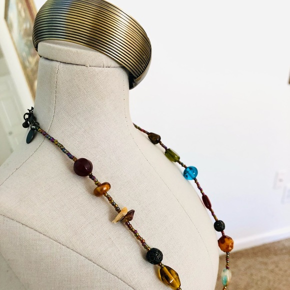 Vintage Modernist Bracelet & Glass Necklace - Picture 3 of 15